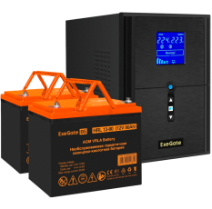 ИБП + батарея ExeGate SineTower SZ-2000. LCD. AVR.3SH.1C13. USB + 2x HRL 12-80 (80Ач) (EX296848RUS) в ДНР