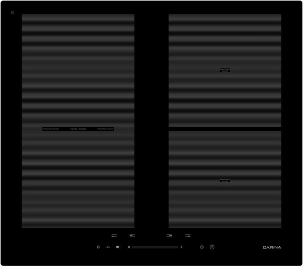 Технопапа · Электрическая варочная панель Darina 5P9 EI 304 B 52 см, 4 конфорки стеклокерамика, черный