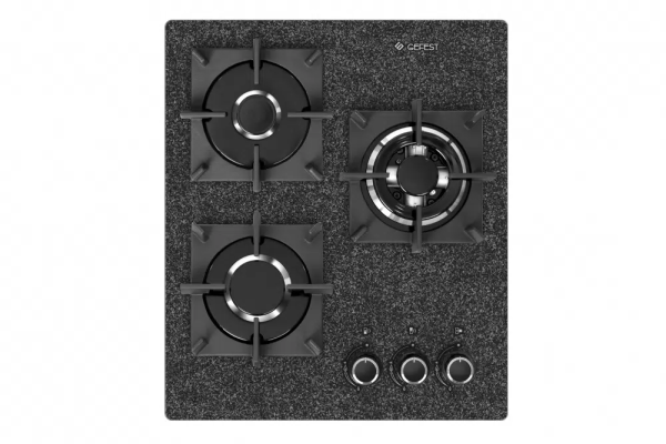 Технопапа · Встраиваемая варочная панель газовая GEFEST ПВГ 2100-01 К73 черный, три конфорки, закаленное стекло