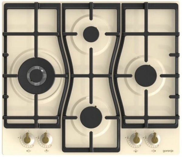 Технопапа · Газовая варочная панель Gorenje GW6D42CLI 60 см, 4 конфорки электроподжиг газконтроль, слоновая кость