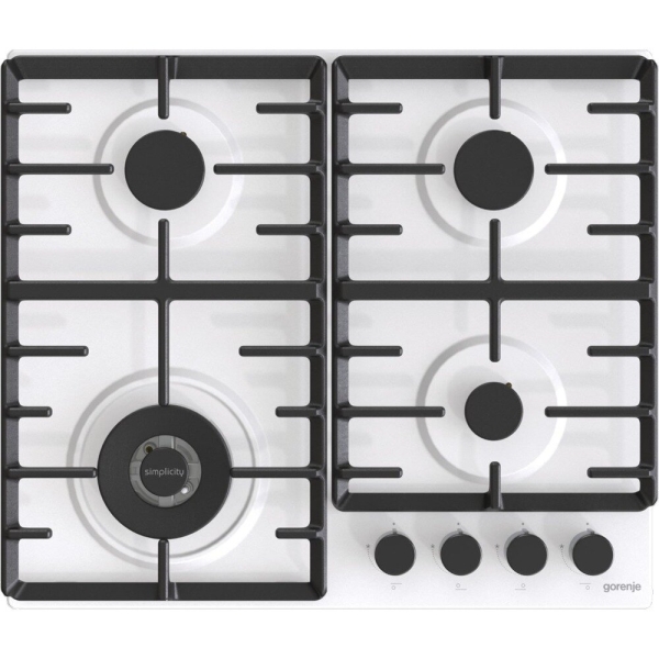 Технопапа · Варочная газовая поверхность Gorenje GW642SYW, 60 см, 4 конфорки, WOK, автоподжиг и газ-контроль, чугунные решетки, белый