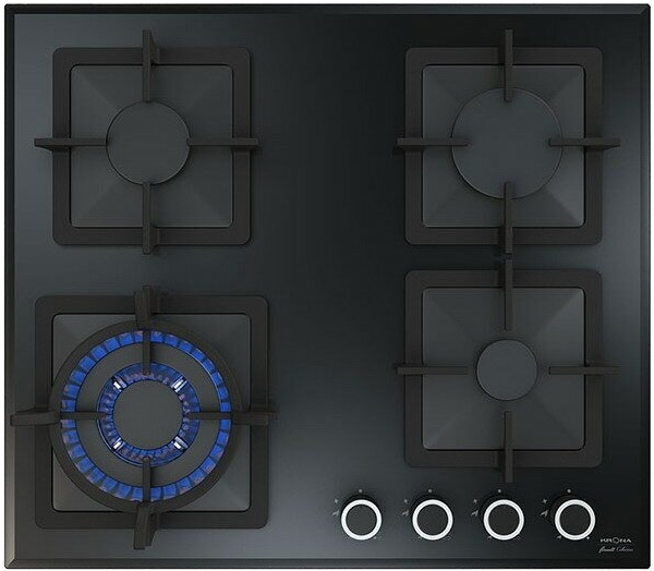 Технопапа · Газовая варочная панель Krona CALORE 60 BL 59 см, 4 конфорки электроподжиг газконтроль, черный