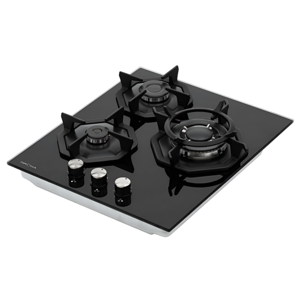 Технопапа · Газовая панель Krona Optima ALBERO 45 BL, 4 конфорки, 3 конфорки WOK, цвет черный