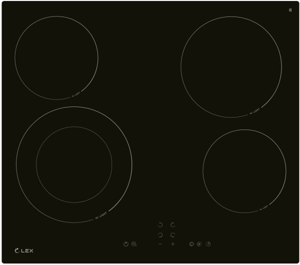 Технопапа · Электрическая варочная панель LEX EVH 641A BL, CHPE000017, Hi-Light, независимая, черный