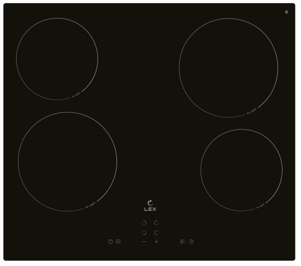 Технопапа · Электрическая варочная панель LEX EVH 640A BL 59 см, 4 конфорки стеклокерамика, черный