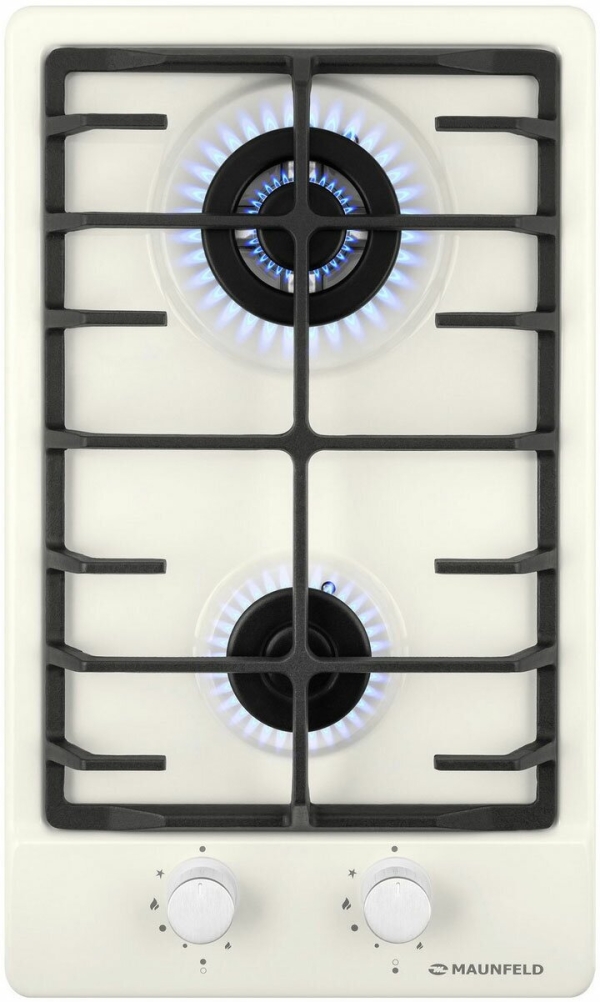 Технопапа · Газовая варочная панель Maunfeld EGHE.32.63CBG/G 32 см, 2 конфорки эмаль электроподжиг газконтроль, бежевый