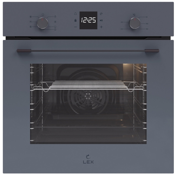 Технопапа · Электрический духовой шкаф LEX EDM 076 GR 59 см, 60 л гриль конвекция, серый
