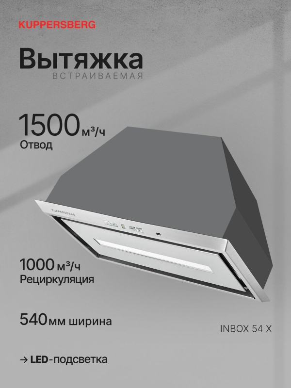 Технопапа · Вытяжка кухонная встраиваемая Kuppersberg INBOX 54 X (Модификация 2025 года)