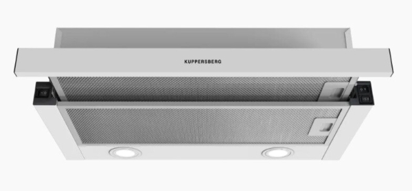 Технопапа · Вытяжка телескопическая Kuppersberg SLIMDUAL 60 W, 650 куб. м/час, ширина 59.5 см, белый, Китай