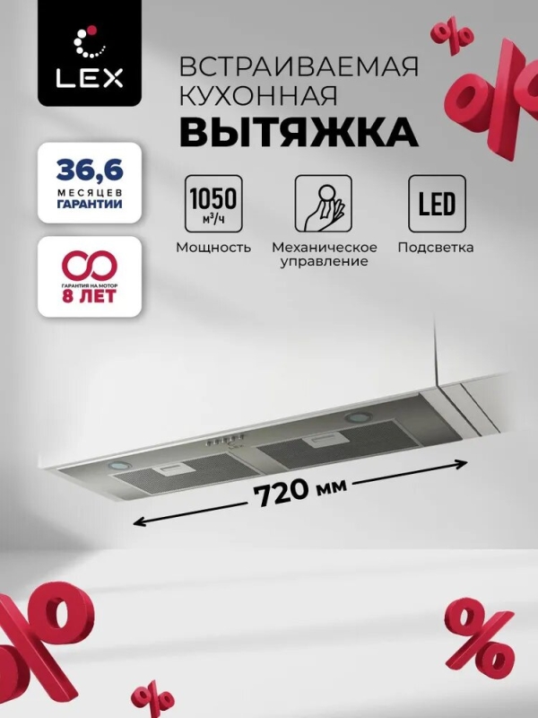 Технопапа · Кухонная вытяжка 90 см встраиваемая LEX GS BLOC P 900 Inox