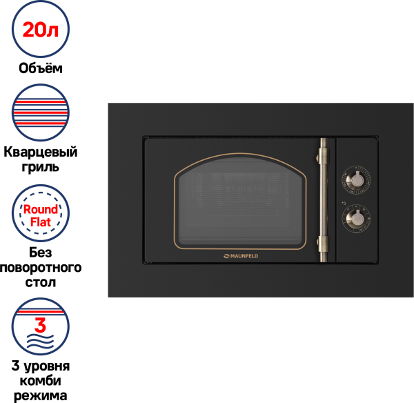 Технопапа · Микроволновая печь встраиваемая MAUNFELD JBMO.20.5ERBG