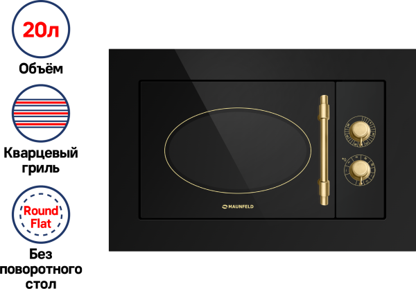 Технопапа · Микроволновая печь встраиваемая MAUNFELD JBMO.20.5GRBG