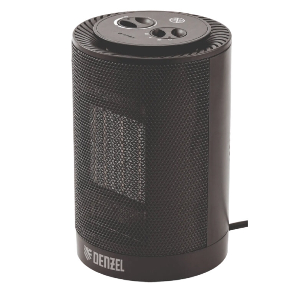 Технопапа · Тепловентилятор керамический Denzel DTFC-1200S, вращение, 3 реж, вент, нагрев 600/1200 Вт арт. 96411