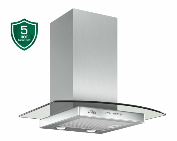 Технопапа · Кухонная вытяжка Elikor: Кристалл 60Н-430-К3Д, нержавеющая сталь/тонированное стекло