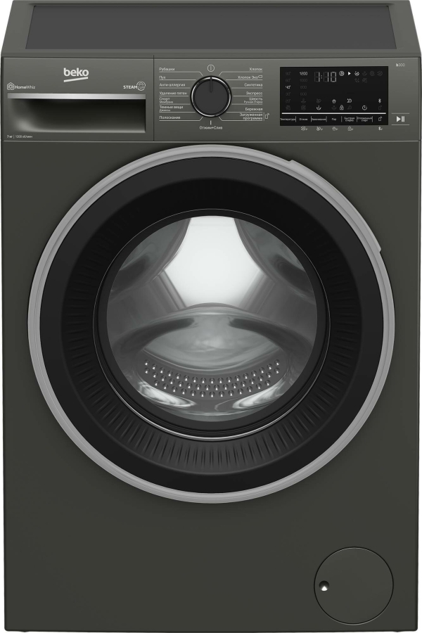 Технопапа · Beko 7329910002 Стиральная машина B3WFR572AB темно-серый, загрузка фронтальная 7 кг, 1200 об/мин, класс: А