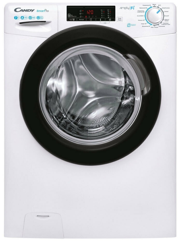 Технопапа · Узкая стиральная машина Candy SMART PRO CSO4 107TB1/2-07, загрузка 7кг, 17 программ, 1000 оборотов в минуту, с паром, автоопределение загрузки, быстрая стирка, защита от детей