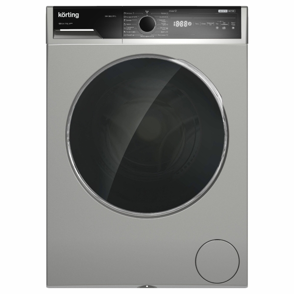 Технопапа · Стиральная машина с паром Korting KWM 58ILS1297 S загрузка 9 кг, отжим 1200 оборотов, A+++, серебристая