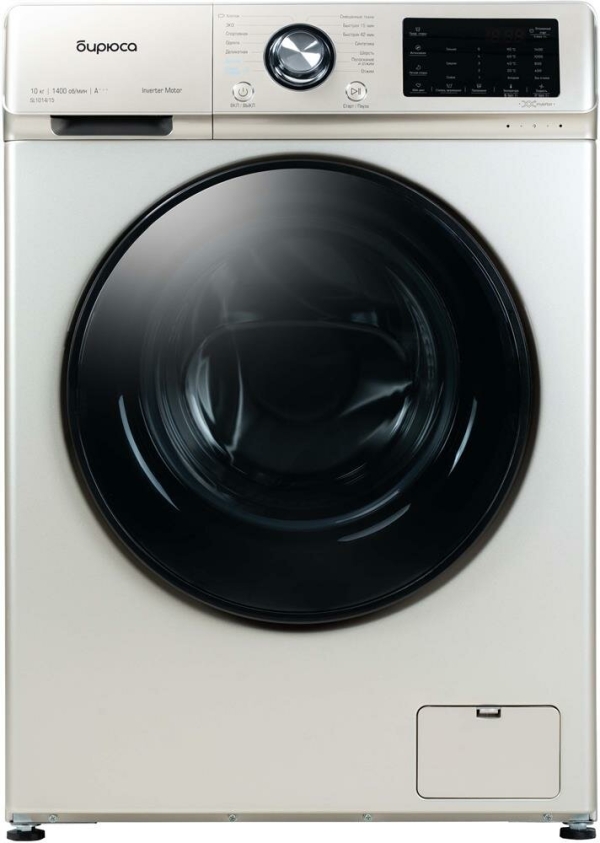 Технопапа · Стиральная машина БИРЮСА WM-SL1014/15 B, с функцией пара, инверторный двигатель, макс. загрузка 10 кг, золотистый