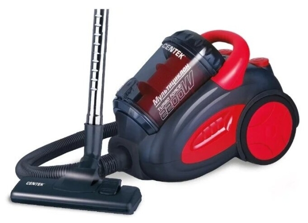 Технопапа · Пылесос б/мешка Centek CT-2520 /черный/красный, 2200/400Вт