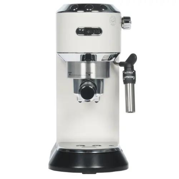 Технопапа · Кофеварка DeLonghi EC685 W Dedica, рожковая, для эспрессо, мощность 1300Вт, белая