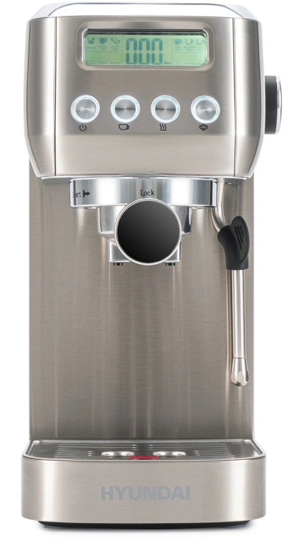 Технопапа · Кофеварка рожковая Hyundai HEM-9990 серебристый