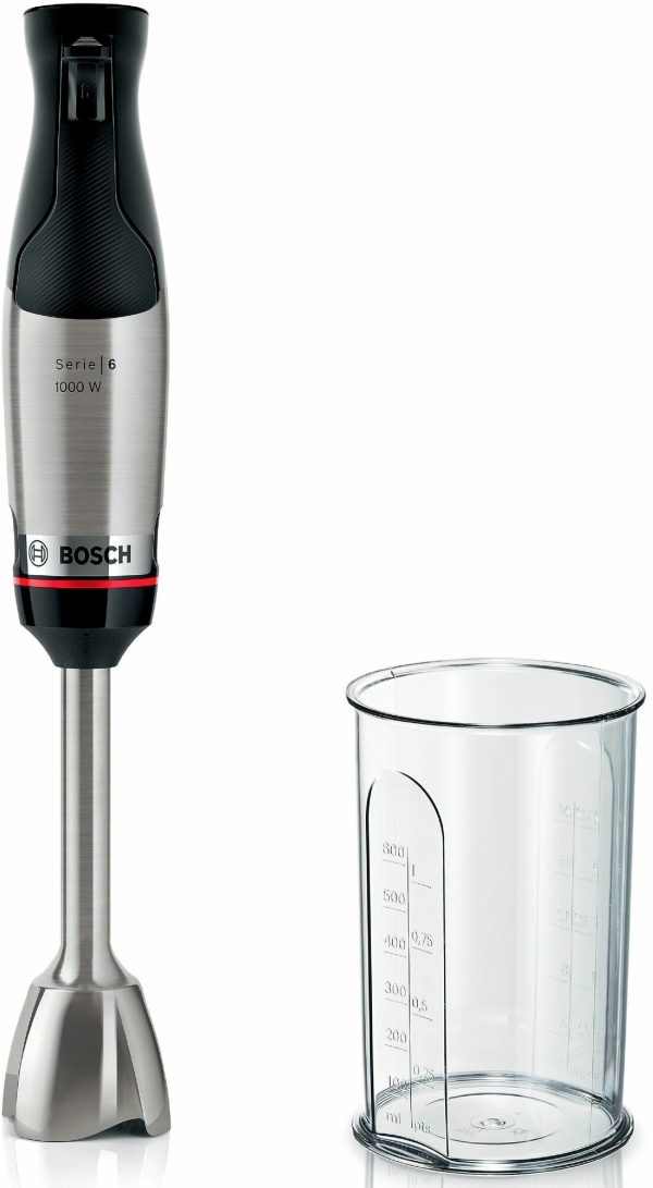 Технопапа · Bosch Блендер погружной Bosch MSM6M610, 1000 Вт, нержавеющая сталь/черный