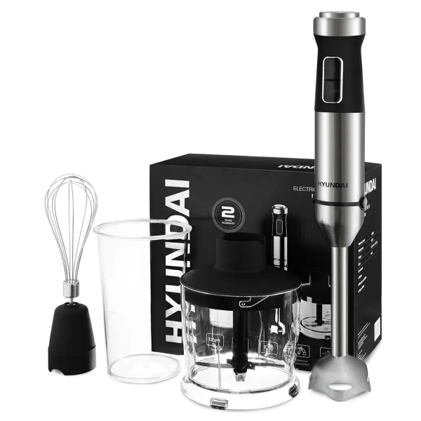Технопапа · Блендер Hyundai HYB-H5231, цвет черный, погружной, мощность 1200Вт, нержавеющая сталь