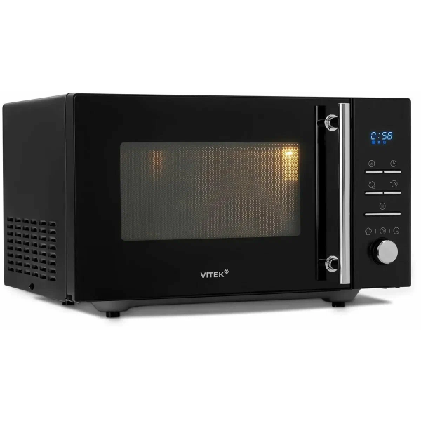 Технопапа · Микроволновая печь Vitek VT-MW1323 объем 23л. мощность 900Вт черный, 8 программ, дисплей