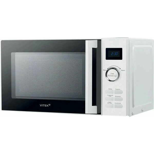 Технопапа · Микроволновая печь VITEK VT-MW1525 объем 25л. мощность 900Вт белый, 6 программ
