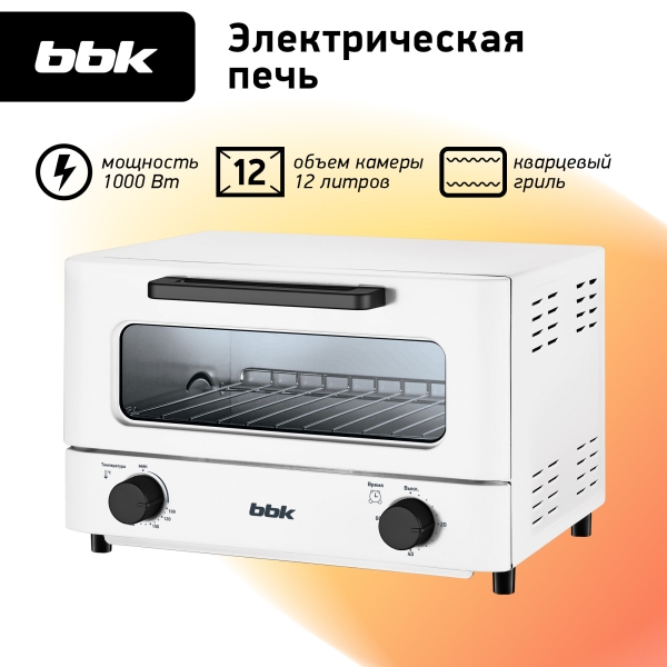 Технопапа · Духовка электрическая BBK OE1270M бело-серый, объем камеры 12 л, мощность 1000 Вт