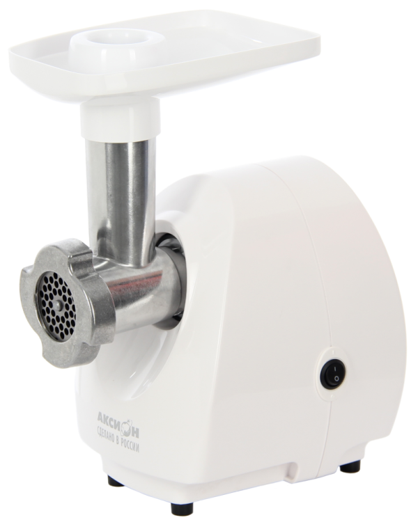 Технопапа · Мясорубка Аксион M21.10, шнековая, пластик, максимальная мощность 1000Вт, белая