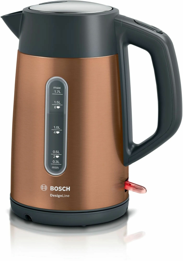 Технопапа · Чайник Bosch TWK4P439 1.7л. 2400Вт коричневый (нержавеющая сталь)