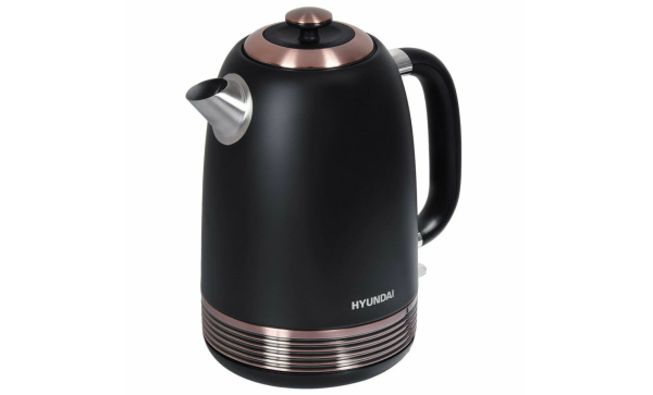 Технопапа · Электрочайник Hyundai HYK-S4501 цвет черный/бронзовый, объем 1.7, мощность 2200Вт