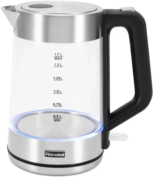 Технопапа · Чайник электрический Rondell RDE-1008, 2200Вт, 1.7 л, прозрачный