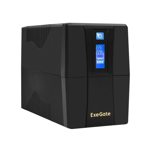 Технопапа · ИБП ExeGate Power Smart ULB-850. LCD. AVR.2SH. RJ. USB <850VA/480W, LCD, AVR, 2*Schuko, RJ45/11, USB, Black> EP285478RUS