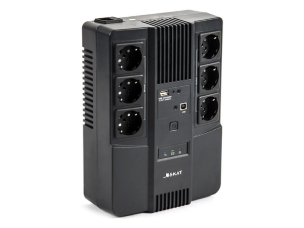 Технопапа · Источник бесперебойного питания (8998) SKAT-UPS 600 AI 600ва/350вт/Line-Interactive/акб 7ачх1/220в/6хSchuko/3 л. г