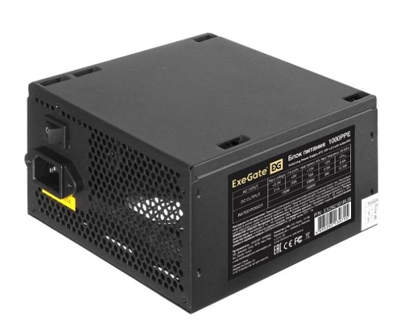 Технопапа · Блок питания ExeGate 1000PPE, 1000 Вт, черный