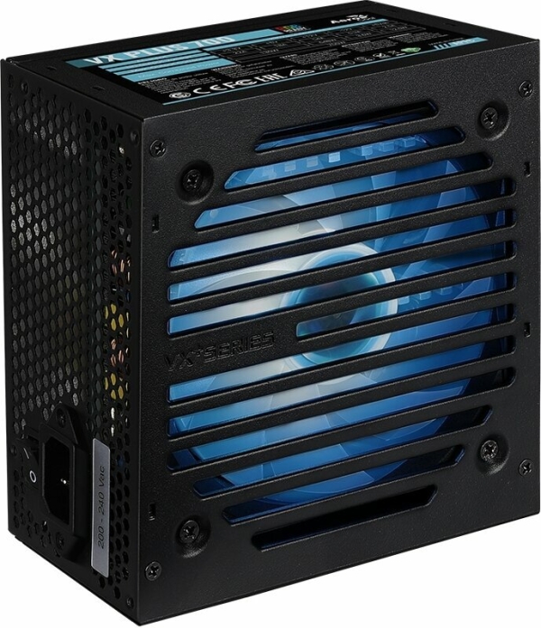 Технопапа · Блок питания Aerocool VX PLUS 700 RGB <700W, (20+4+4+4) pin, 2x(6+2) pin, 6xSATA, 3xMolex, FDD, 12 см, подсветка, кабель питания, ATX> RTL