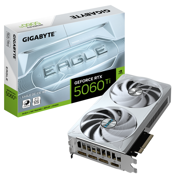 Технопапа · Видеокарта Gigabyte GeForce RTX 5060 Ti 16 ГБ (RTX 5060 Ti EAGLE OC ICE 16G)