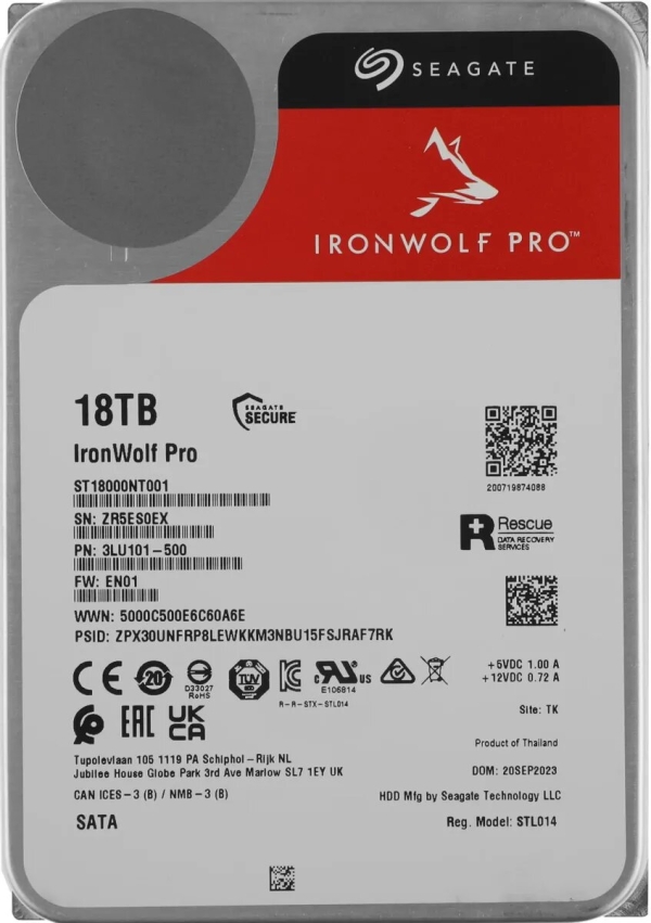 Технопапа · Жесткий диск Seagate Ironwolf Pro ST18000NT001, 18ТБ, HDD, SATA III, 3.5"