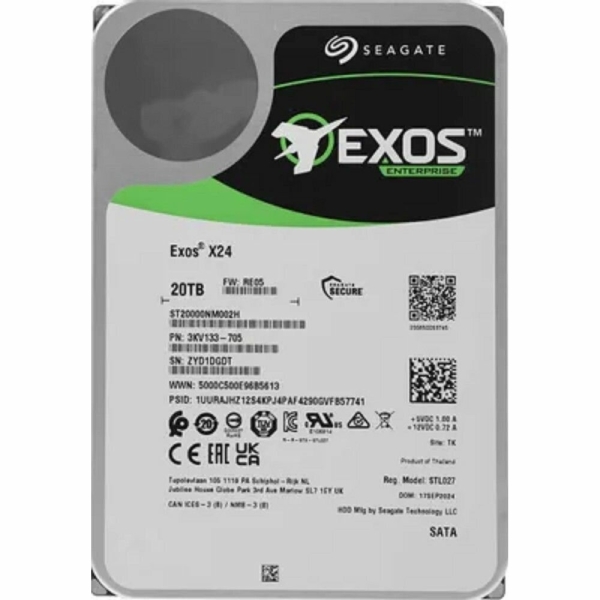 Технопапа · Seagate Жесткий диск 20TB Exos X24 ST20000NM002H