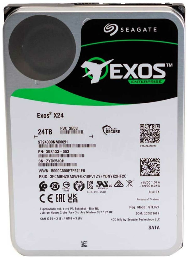 Технопапа · Жесткий диск Seagate 24Tb SATA-III Exos X24 (ST24000NM002H)