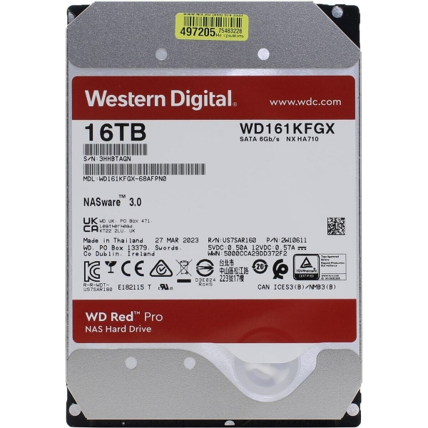 Технопапа · Western digital Red Pro 16 Тб WD161KFGX