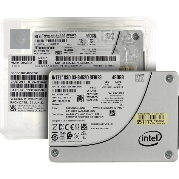 Технопапа · Intel D3-S4520 SSDSC2KB480GZ01