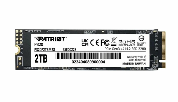 Технопапа · SSD накопитель Patriot P320 P320P2TBM28 2ТБ, M.2 2280, PCIe 3.0 x4, NVMe, M.2