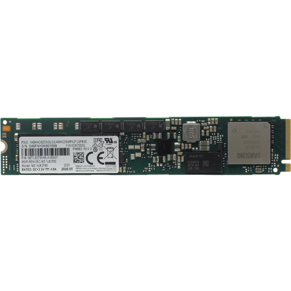 Технопапа · Твердотельный накопитель/ Samsung SSD PM983, 3840GB, M.2(22x110mm), NVMe, PCIe 3.0 x4, 3D TLC, R/W 3000/1400MB/s, IOPs