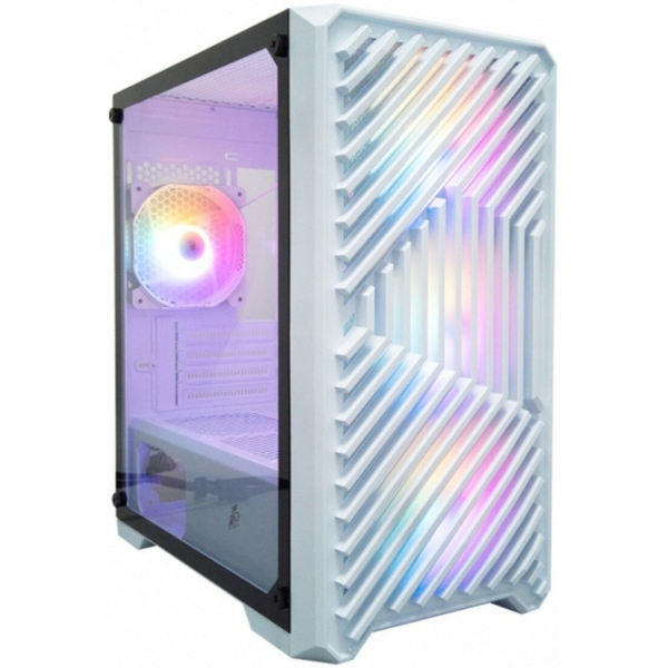 Технопапа · Корпус 1STPLAYER TRILOBITE T5-WH-4F1-W, Mini-Tower, microATX, боковое стекло