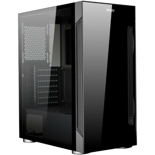 Технопапа · Корпус Ginzzu CL190, Midi-Tower, ATX, mATX, Mini-ITX, черный, стекло, 4,8 кг