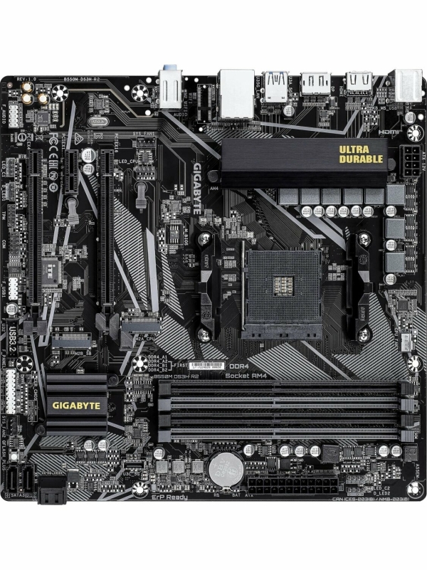 Технопапа · Материнская плата Gigabyte B550M DS3H R2, Soc-AM4, AMD B550, mATX