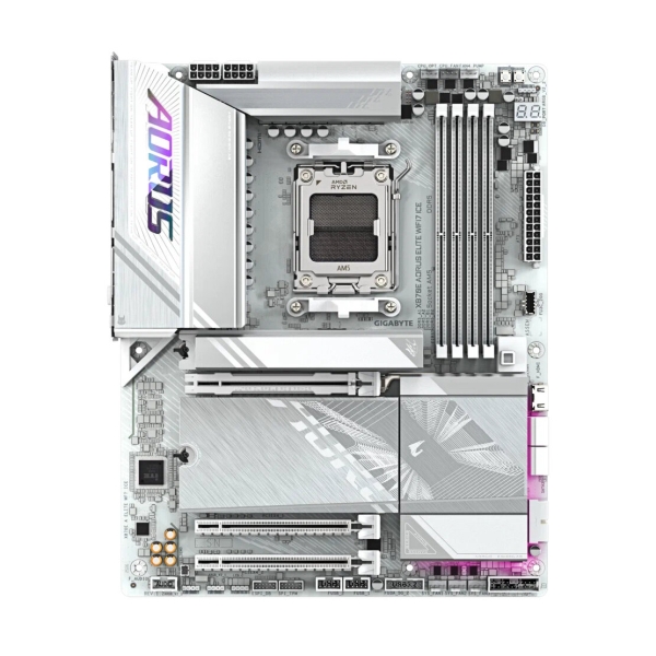 Технопапа · Материнская плата Gigabyte X870E AORUS ELITE WIFI7 ICE, RTL, AM5, белый